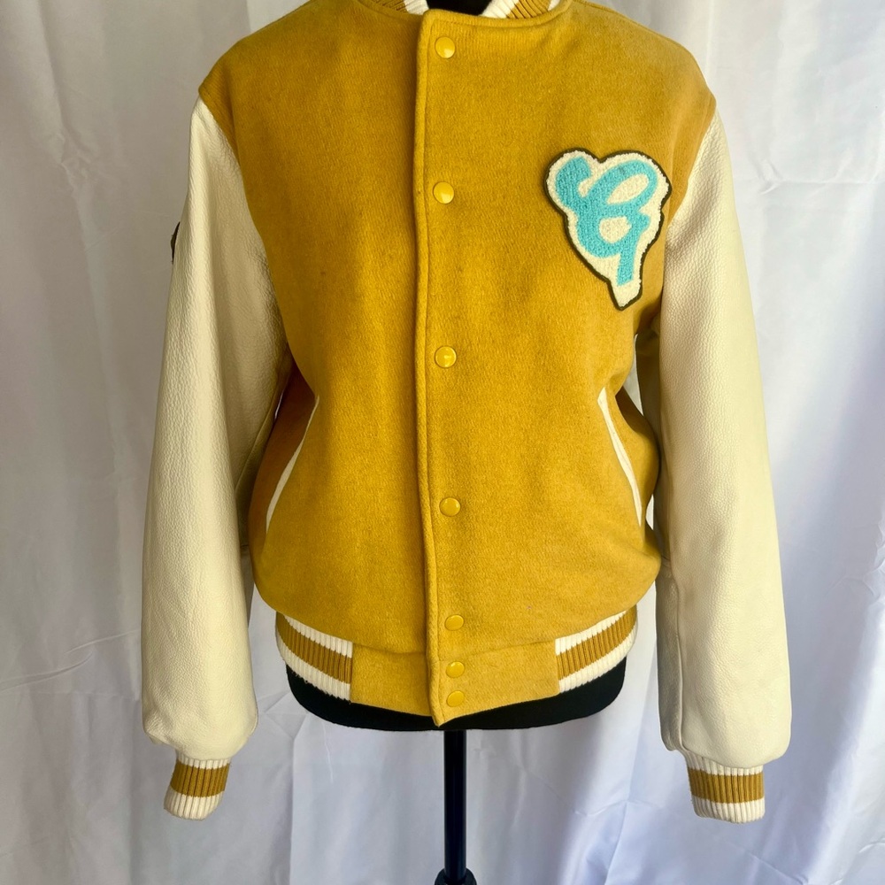 Golf Wang Mustard and Cream Varsity Jacket
